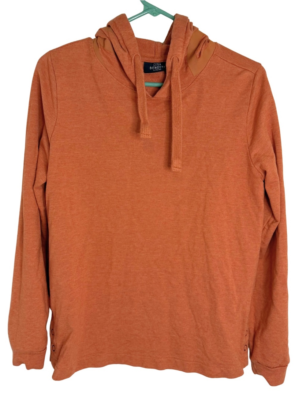 Gina Benotti Women's Orange Long Sleeve Pullover Hoodie Size Small